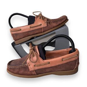 Ariat Yuma Leather Casual Boat Shoes "Brownstone" 10012908 Women's 7M